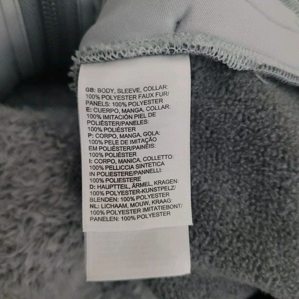 The North Face Jacket Medium Gray Furry Fleece Zip Color Block Warm NF0A338M - Picture 7 of 8